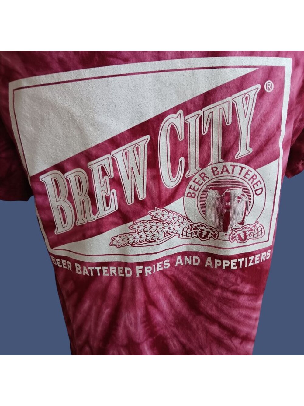 Brew City Beer Tie-Dye T-Shirt XL Vintage Hanes Heavyweight Battered 100% Cotton